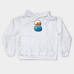 Number 3, Three - beach colors Kids Hoodie